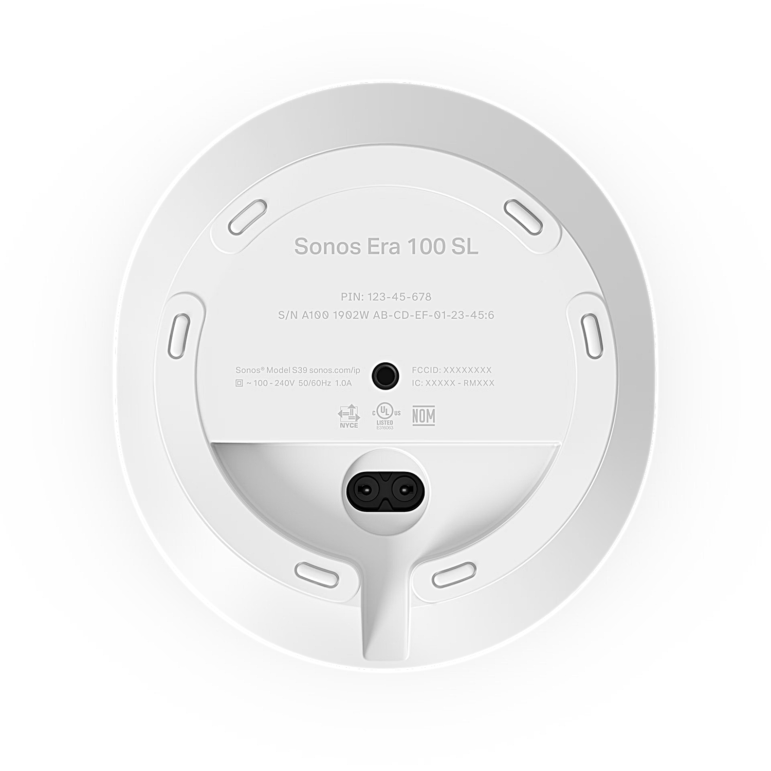 Sonos Era 100 SL weiß I  WLAN Lautsprecher mit Bluetooth  I  AirPlay 2 und Stereo Sound  I  Kompakter Multiroom Speaker ohne Sprachsteuerung