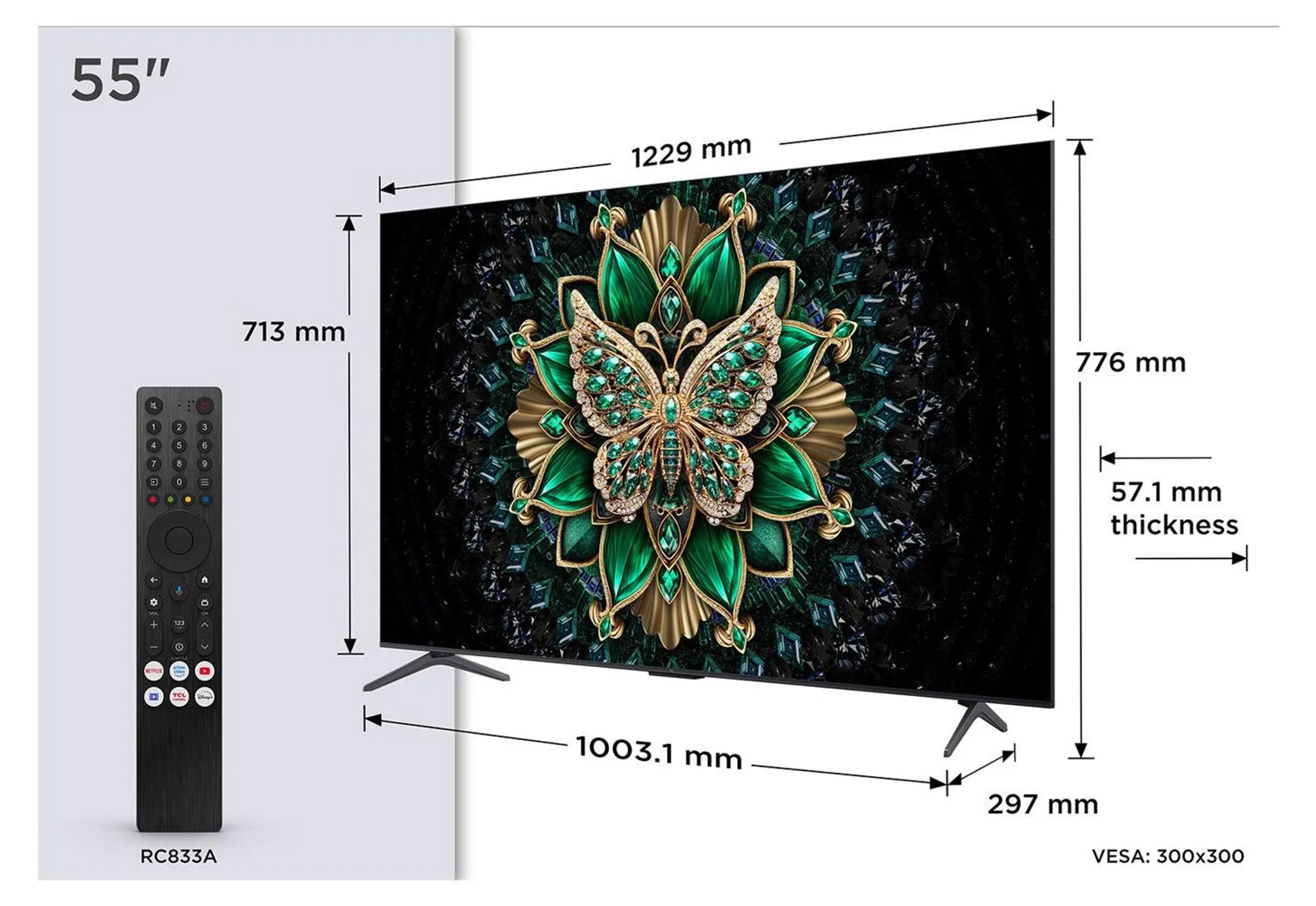 TCL 55C69K – 55 Zoll QD-Mini LED 4K Smart TV mit Google TV