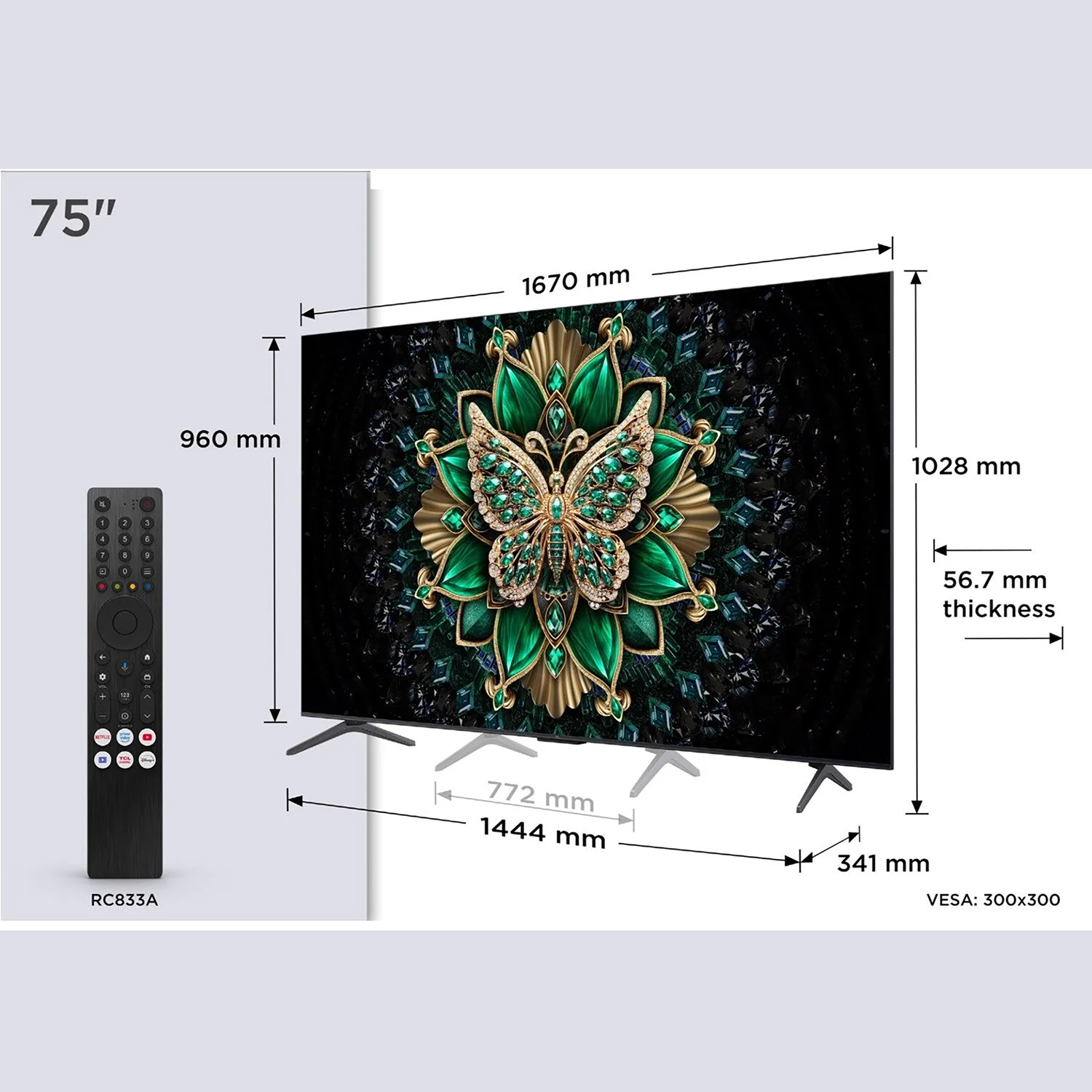 TCL LED-TV  I  TCL 75C69K  I 75 Zoll  I  QD-Mini LED 4K 