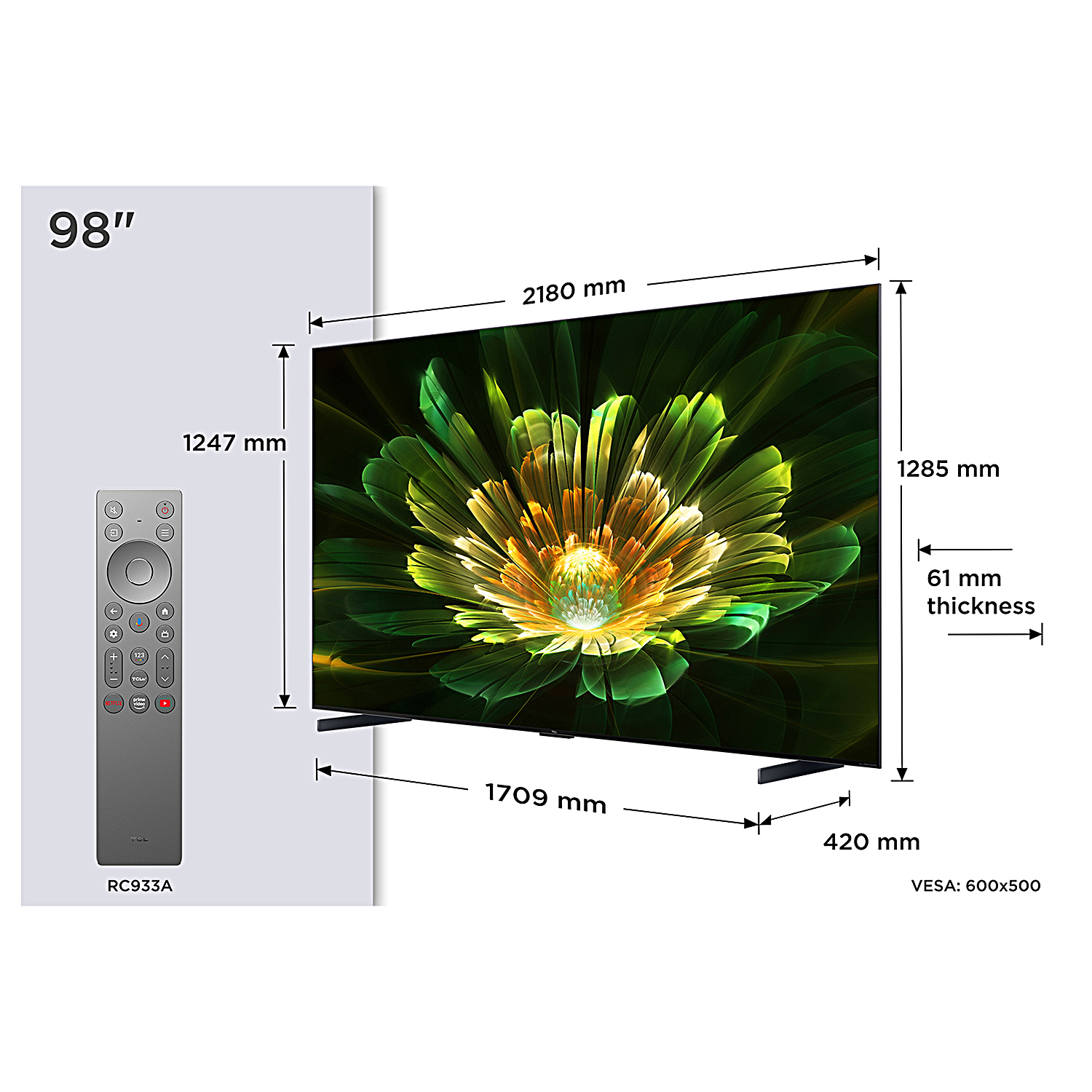 TCL LED-TV  I  - 98"  I  98C79K   I  Mini-LED   I  4K Ultra HD  I  Smart-TV