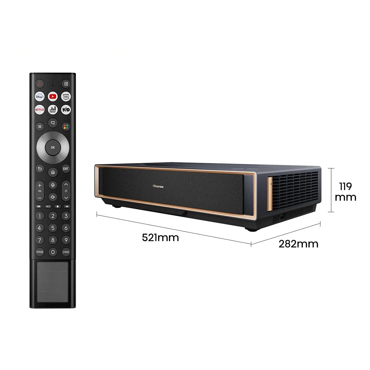 Hisense PT1 – 4K Ultra HD Laser Cinema – 2500 ANSI Lumen – Dolby Vision & Dolby Atmos – 80–150 Zoll – VIDAA U9